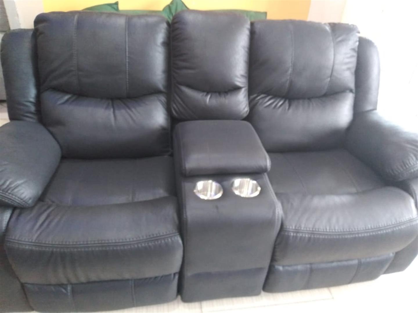 Madrid Plus Black Recliner Sofa Set - 2 Sitter