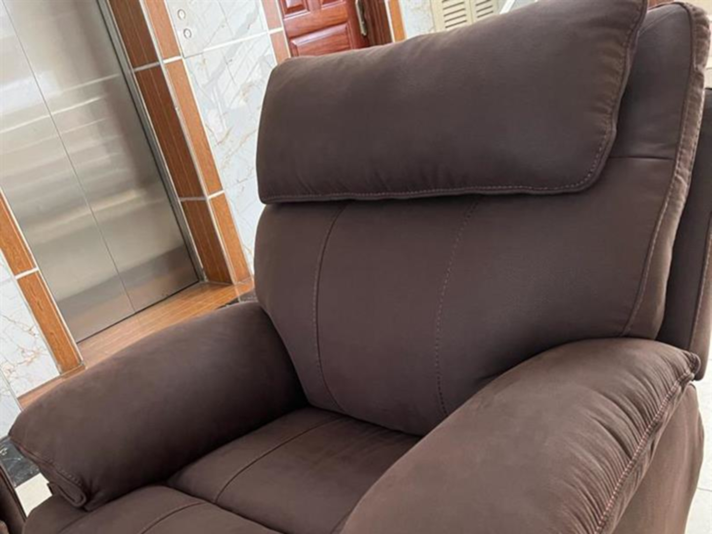 Alma+ Chocolate Brown Recliner Sofa Set - Single Seater